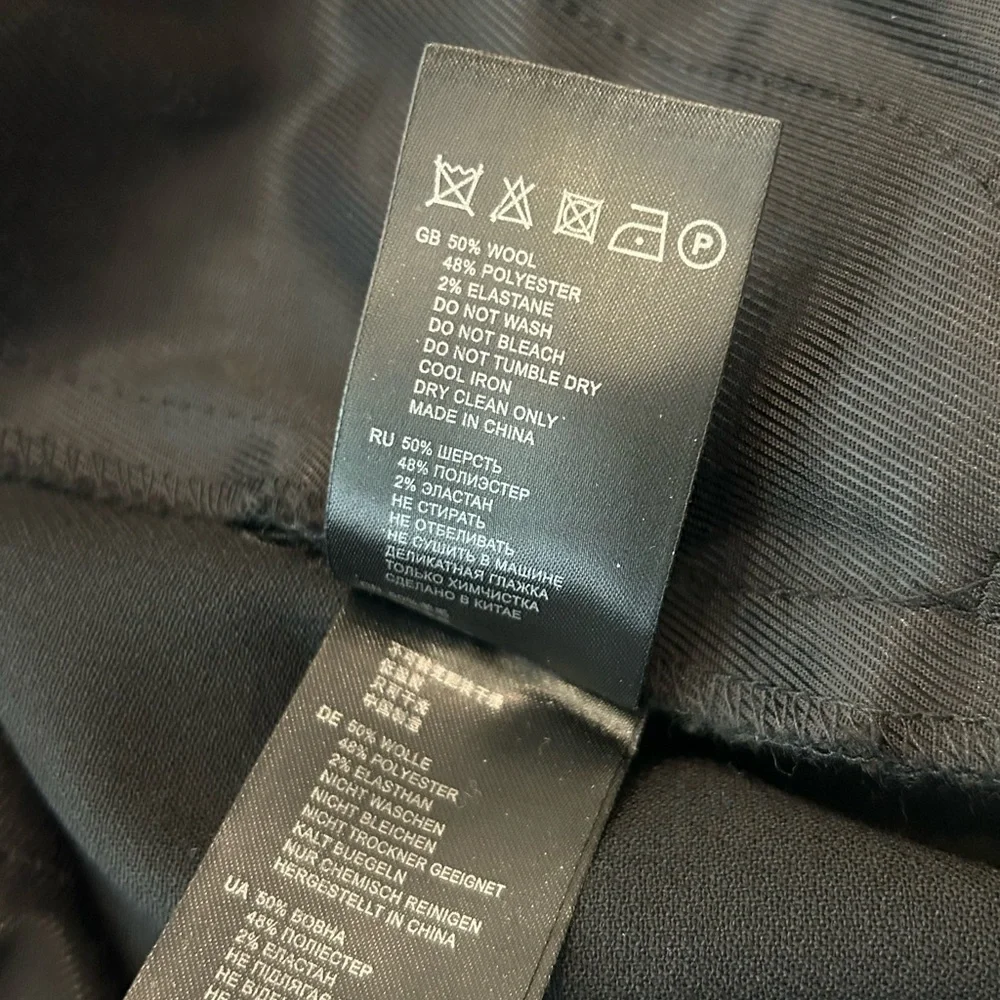 Reiss Hartley Wide Leg Classic Black Women's Dress Pants Size 6 Elegant Wool - Picture 8 of 8